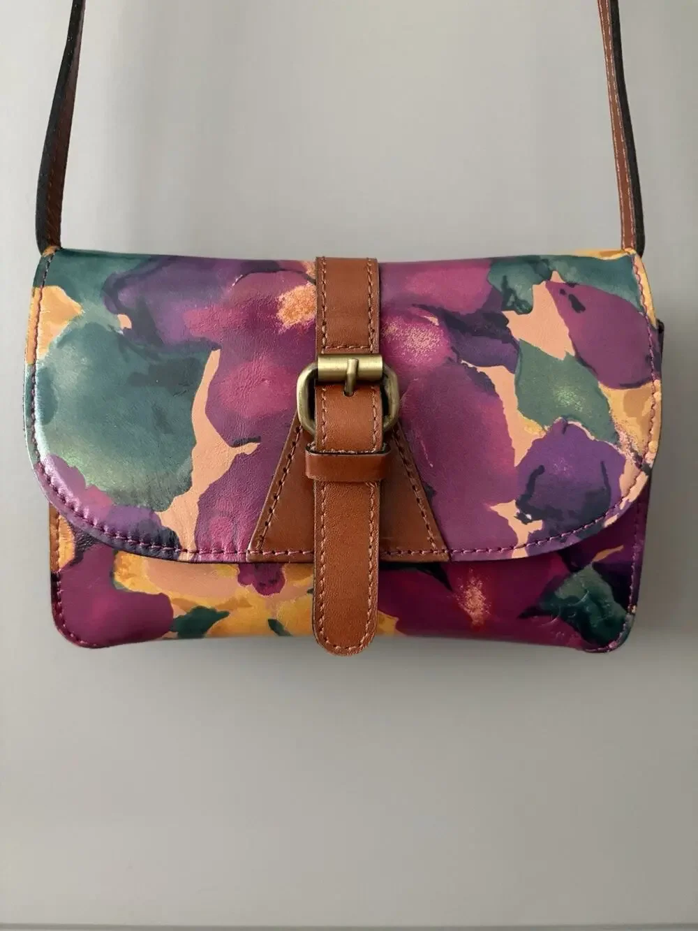 Patricia Nash Torri Women’s Leather Floral Crossbody WalletClutch Bag Multicolor